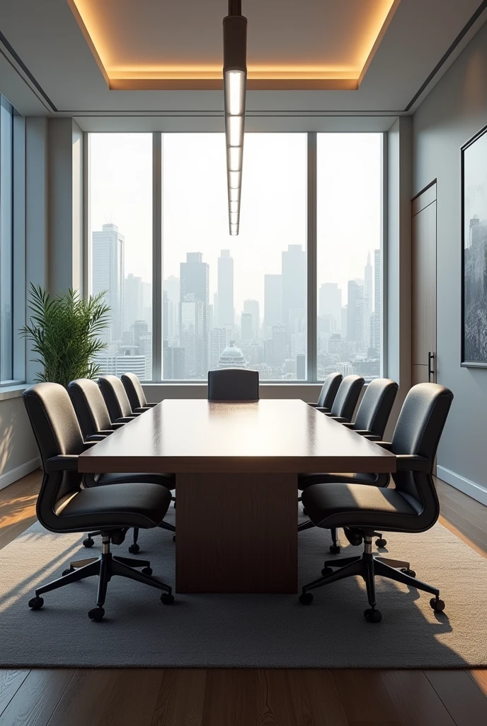 The meeting room scene has no people.