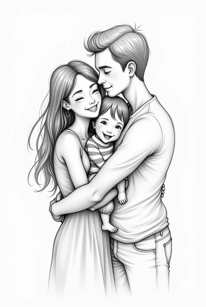 Make an sketch of family pencil drawing