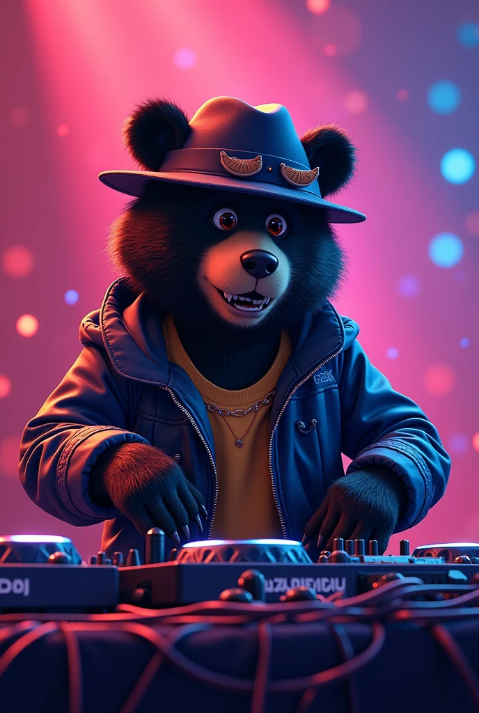 DISNEY PIXAR DJ BLACK BEAR WITH CACHUCHA WHAT BRAD SAYS  