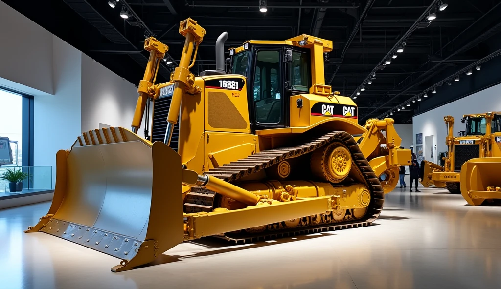 Bulldozer caterpillar front left front view s  brand showroom ke andar beautiful picture