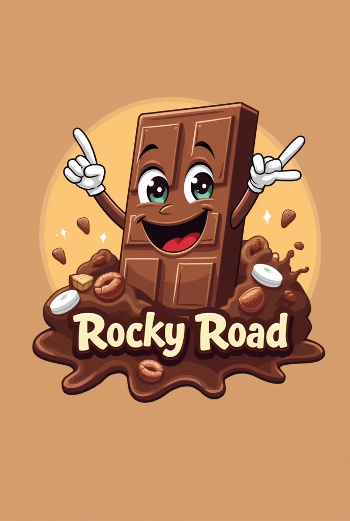 Create me a "Rocky Road "Logo for my chocolate drink