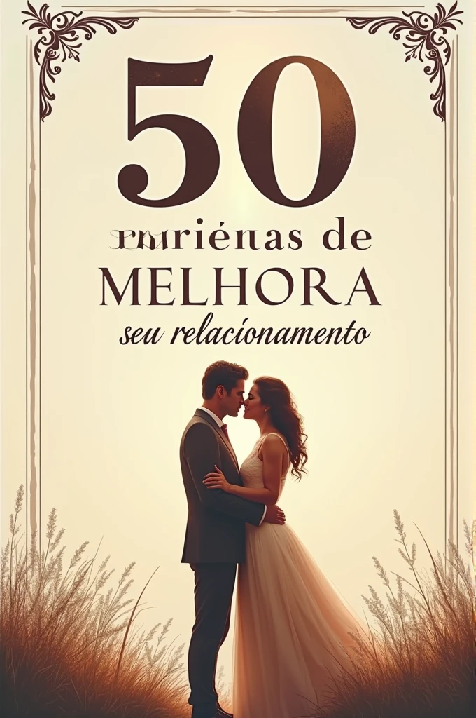 Create a cover with 50 ways to improve your relationship in Portuguese