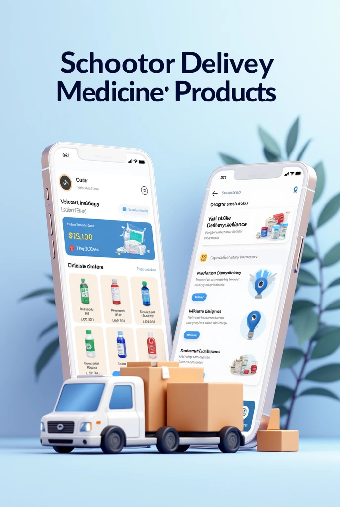 Create me an image of a delivery application for medicines