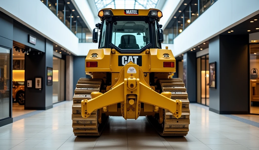 Bulldozer caterpillar back view s brand showroom ke andar beautiful picture
