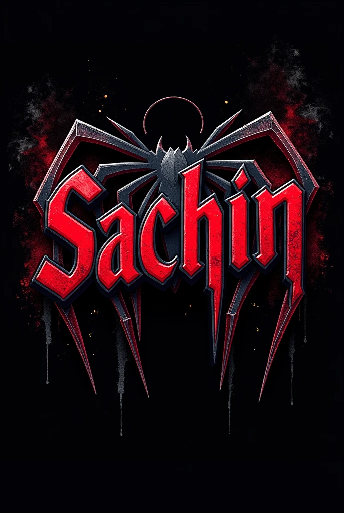 Sachin name create in Spiderman tshirt writeshow name stylish name design black dangerous spider man