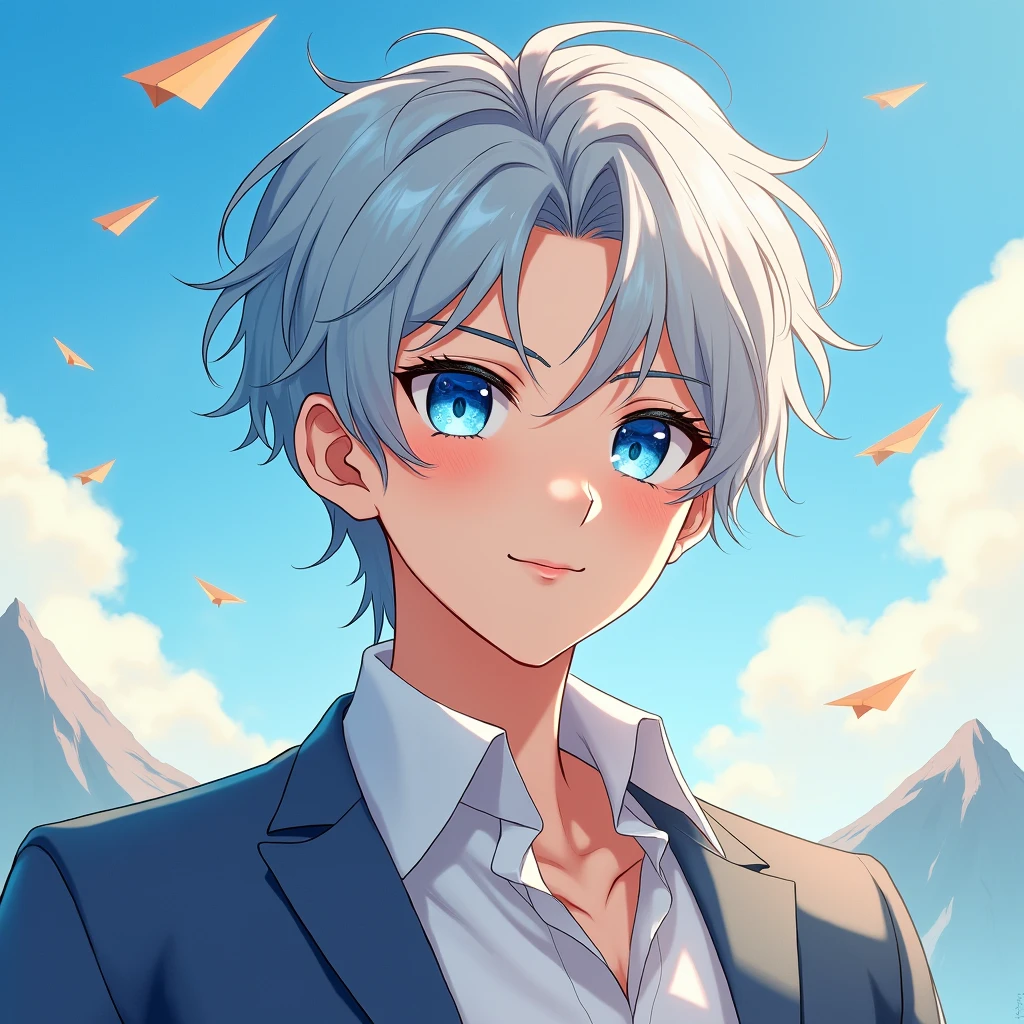 
This temperament male anime avatar，The protagonist is a cool boy，Also a male god。He has short, neat, slightly curly hair.，Hair color is fashionable silver gray，He&#39;s wearing a shirt and his eyes are bright，Eye color is deep blue，As if he could see into people&#39;s hearts，The look in his eyes reveals firmness and confidence。Long eyelashes droop gently，Adds a bit of tenderness and charm to these eyes。Thick and strong eyebrows，Together with his eyes, they make up his handsome face。

The face shape is clearly defined，Smooth lines，The chin is slightly raised，Demonstrating an unyielding。Straight nose，The nasal wings are moderate，Adds a bit of three-dimensionality to the whole face。The corners of the mouth slightly raised，Draw a charming smile，As if ready to share his joy and enthusiasm with the world。




Background，You can choose a simple and bright color as the background，Such as fresh blue or warm，To highlight the handsomeness and vitality of the protagonist。You can also add some elements that match the theme.，Like floating clouds、Flying paper airplanes or mountains in the distance，Add a lively and interesting touch to the entire avatar。