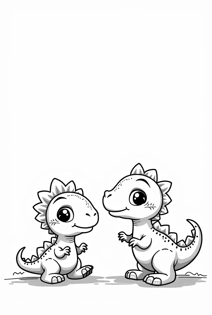 Dinosaur Coloring Pages, In black and white