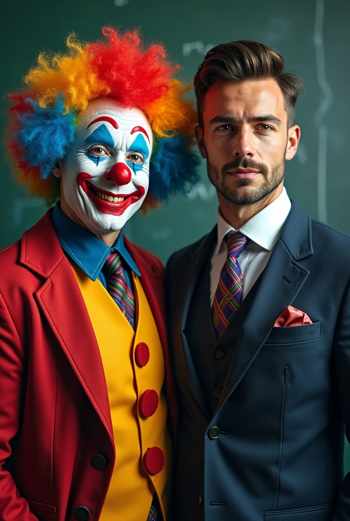 We want our pruncipal not new one poster with two principal one is clown and othe is handsome