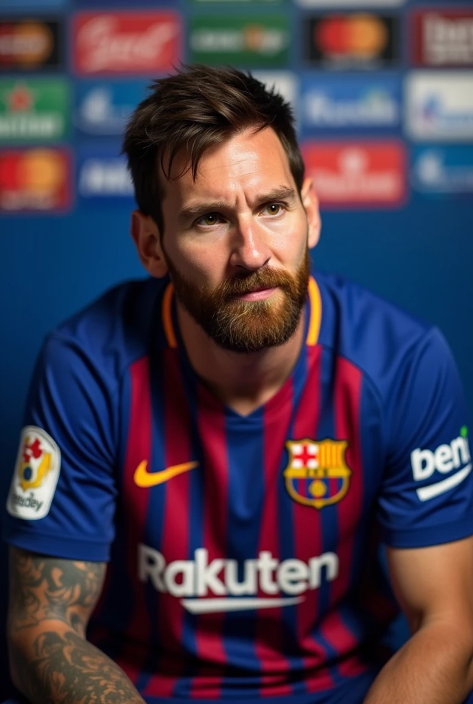 Messi on an post-game interview while masturbating, so much cum