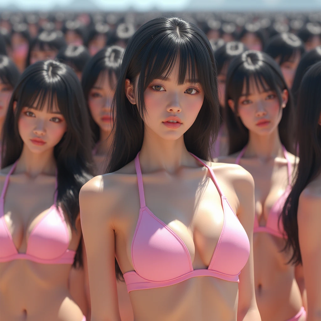 (((((Japanese Clone-girls=Myself))))), (((Super Best masterpiece Clone-girls Raw Photography Art))), (((16K, Highest quality, Ultra-high resolution, RAW Photos))), (((It's so unrealistic., With unparalleled depiction, With an unfathomable sight, An unprecedented and shocking worldview, Clone-girls: In a world of mass reproduction, Ultra-realistic))), (((Japanese Girls, Sasaki Nozomi, 28yo, Small face, Thick black hair, Medium to long hair, Dark Eyes, Mature face, Cute Smile, Smiling face, A gentle gaze, (((Very happy laughter)))))), (((Very beautiful detailed girls, Accurate body structure, Accurate body movements, Very detailed body, (((Super big breasts, Large bulge of ample breasts)))))), (((Pink swimsuit, Cleavage Emphasis, Emphasise the fullness of your breasts))), ((((((((Very detailed, Myself cloning, Depiction of splitting oneself, 1Myself girl→1,000,000,000,000,000,000,000,000,000,000Myself cloning girls)))))))), (((((((Myself clone-girlsから, Myself keeps multiplying, (Very detailed and intricate, To the exact, Flawless, (((In the same female body,With the same face, With the same hairstyle, In the same clothes, At the same height, 同じSuper big breastsである))), In a detailed depiction), 1,000,000,000,000,000,000,000,000,000,000 people))))))), (((((Myself girls only))))), (((((1,000,000,000,000,000,000,000,000,000,000Myself girls))))), (((((Very detailed depiction, Multiple or more Myselves, Physical contact, Pleasant conversation, Holding hands, Hug, walk, Turn around, Shift your gaze))))), (((Very detailed, Extremely crowded, Body-to-body contact with no gaps))), (Bright and soft light), (((((Clear and accurate perspective depiction, super wide view, Ultra-wide field of view, Focus on the average value of the image))))), A crowd of Myself filling up the horizon, Everyone is sexy!!!!, I want to touch each other, I want to have sex with everyone, I want to put my boobs together, Everyone is me, so it's okay to touch them, A large group of people gather from all directions and have sex!!!!!, Touch your body a lot, Licking each other, I want to hug multiple people, I want to see lots of scenes where multiple people are touching each other.
