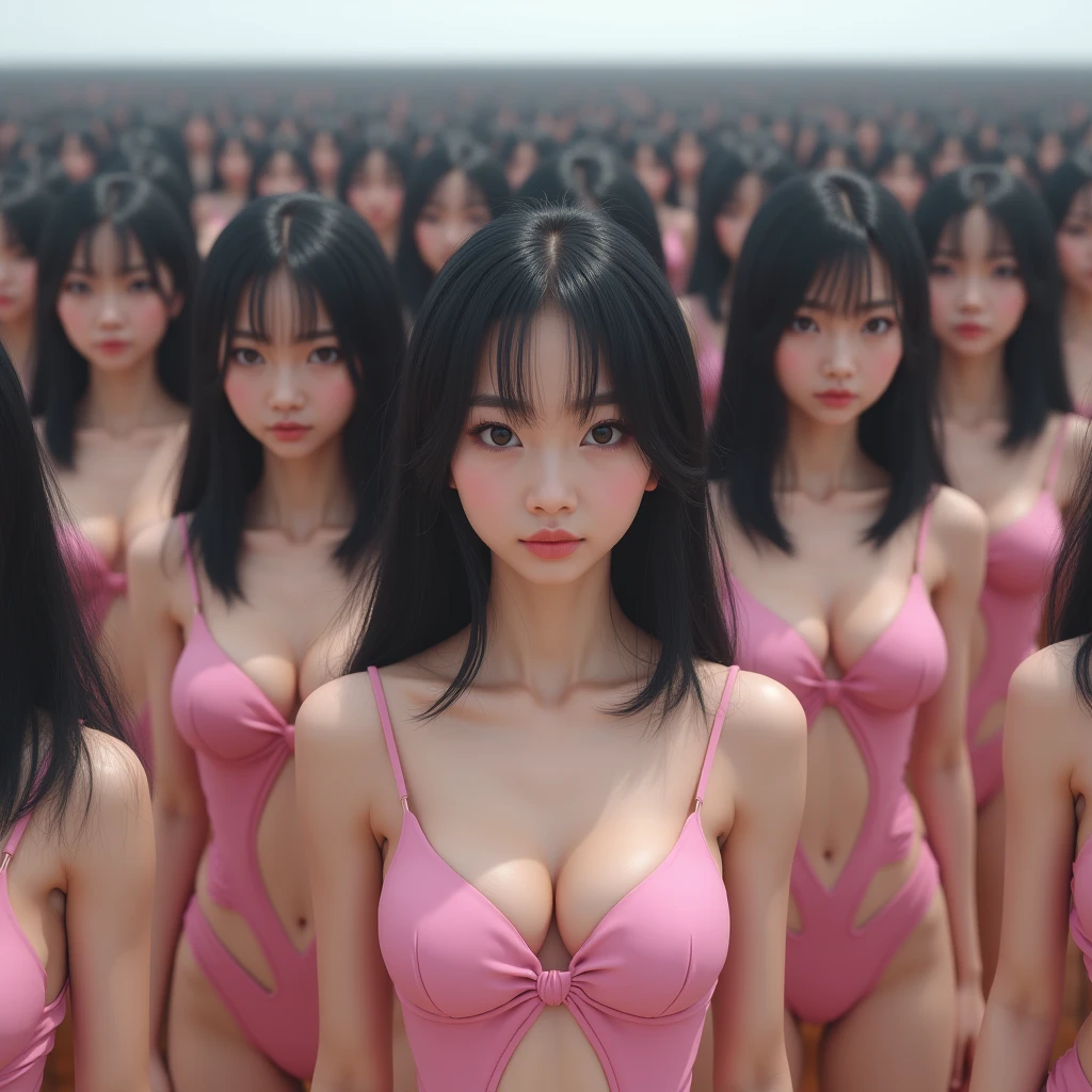 (((((Japanese Clone-girls=Myself))))), (((Super Best masterpiece Clone-girls Raw Photography Art))), (((16K, Highest quality, Ultra-high resolution, RAW Photos))), (((It's so unrealistic., With unparalleled depiction, With an unfathomable sight, An unprecedented and shocking worldview, Clone-girls: In a world of mass reproduction, Ultra-realistic))), (((Japanese Girls, Sasaki Nozomi, 28yo, Small face, Thick black hair, Medium to long hair, Dark Eyes, Mature face, Cute Smile, Smiling face, A gentle gaze, (((Very happy laughter)))))), (((Very beautiful detailed girls, Accurate body structure, Accurate body movements, Very detailed body, (((Super big breasts, Large bulge of ample breasts)))))), (((Pink swimsuit, Cleavage Emphasis, Emphasise the fullness of your breasts))), ((((((((Very detailed, Myself cloning, Depiction of splitting oneself, 1Myself girl→1,000,000,000,000,000,000,000,000,000,000Myself cloning girls)))))))), (((((((Myself clone-girlsから, Myself keeps multiplying, (Very detailed and intricate, To the exact, Flawless, (((In the same female body,With the same face, With the same hairstyle, In the same clothes, At the same height, 同じSuper big breastsである))), In a detailed depiction), 1,000,000,000,000,000,000,000,000,000,000 people))))))), (((((Myself girls only))))), (((((1,000,000,000,000,000,000,000,000,000,000Myself girls))))), (((((Very detailed depiction, Multiple or more Myselves, Physical contact, Pleasant conversation, Holding hands, Hug, walk, Turn around, Shift your gaze))))), (((Very detailed, Extremely crowded, Body-to-body contact with no gaps))), (Bright and soft light), (((((Clear and accurate perspective depiction, super wide view, Ultra-wide field of view, Focus on the average value of the image))))), A crowd of Myself filling up the horizon, Everyone is sexy!!!!, I want to touch each other, I want to have sex with everyone, I want to put my boobs together, Everyone is me, so it's okay to touch them, A large group of people gather from all directions and have sex!!!!!, Touch your body a lot, Licking each other, I want to hug multiple people, I want to see lots of scenes where multiple people are touching each other.