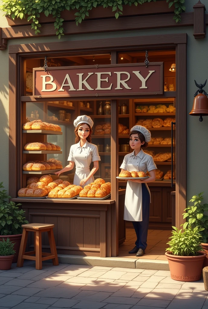 Bakery shop with empty sign