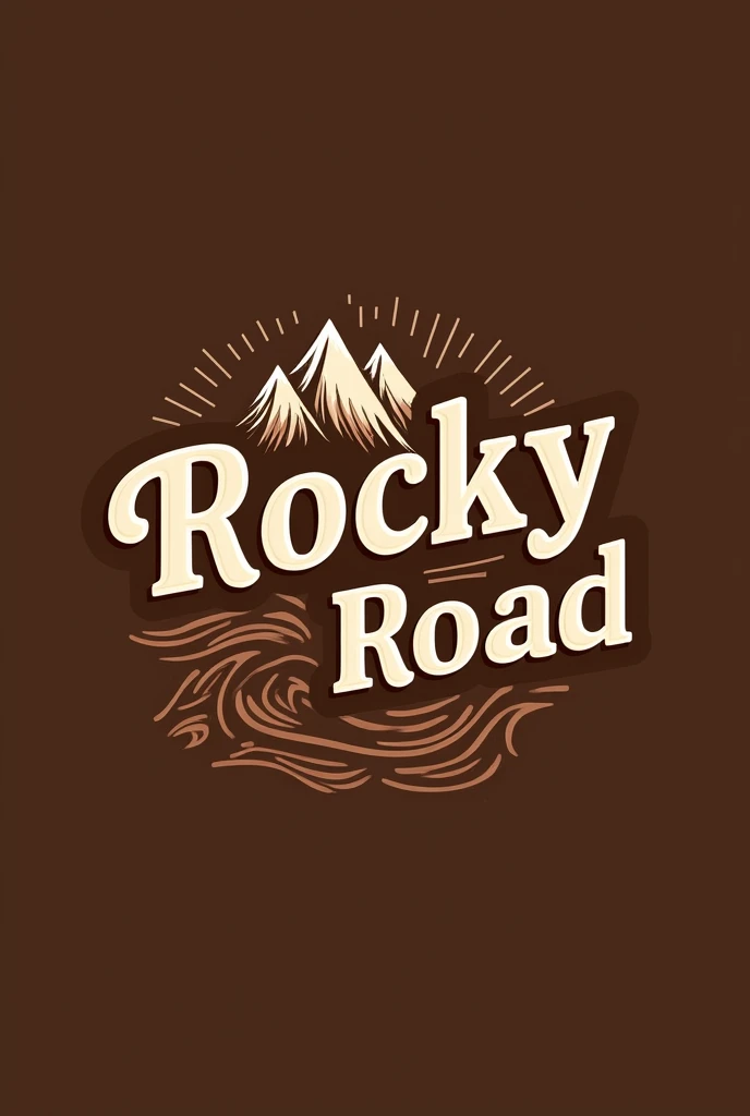 Create me a logo design with word "Rocky Road" for my chocolate drink