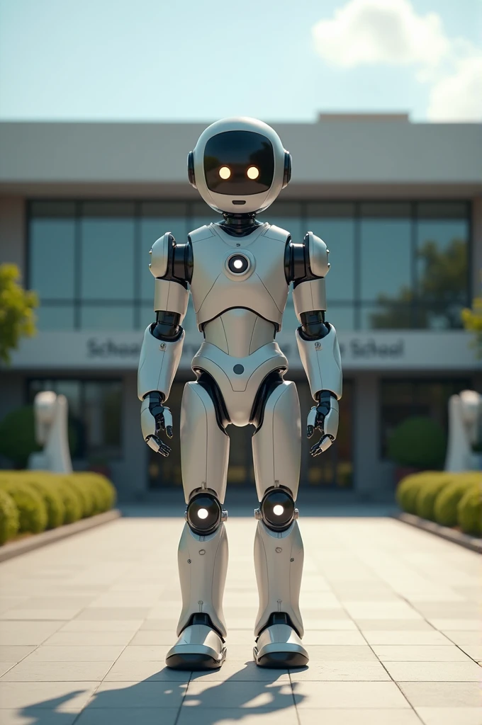 robot go to school