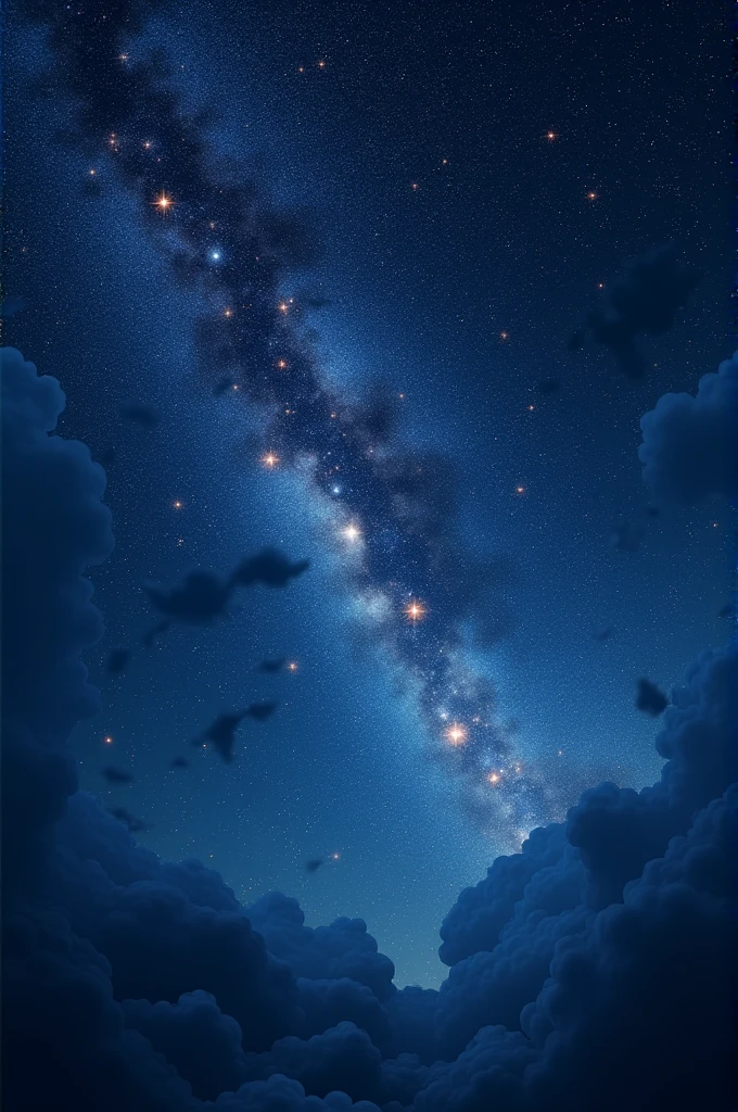 There are many shining stars in the night sky