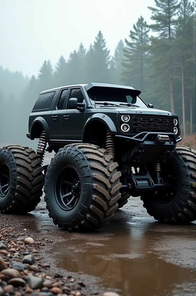 Thar modified in black colur monster wheel with spoke alloywheel