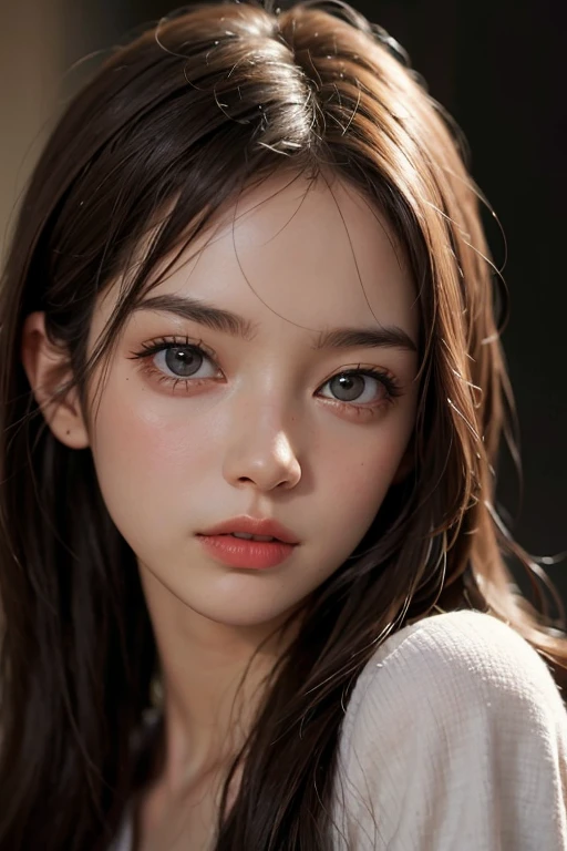 portrait photo of a beautiful European girl close-up