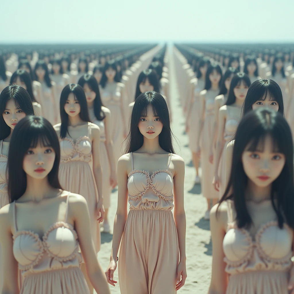 (((((Japanese Clone-girls=Myself))))), (((Super Best masterpiece Clone-girls Raw Photography Art))), (((16K, Highest quality, Ultra-high resolution, RAW Photos))), (((It&#39;s so unrealistic., With unparalleled depiction, With an unfathomable sight, An unprecedented and shocking worldview, Clone-girls: In a world of mass reproduction, Ultra-realistic))), (((Japanese Girls, Sasaki Nozomi, 28yo, Small face, Thick black hair, Medium to long hair, Dark Eyes, Mature face, Cute Smile, Smiling face, A gentle gaze, (((Very happy laughter)))))), (((Very beautiful detailed girls, Accurate body structure, Accurate body movements, Very detailed body, (((Super big breasts, Large bulge of ample breasts)))))), (((Pink swimsuit, Cleavage Emphasis, Emphasise the fullness of your breasts))), ((((((((Very detailed, Myself cloning, Depiction of splitting oneself, 1Myself girl→1,000,000,000,000,000,000,000,000,000,000Myself cloning girls)))))))), (((((((Myself clone-girlsから, Myself keeps multiplying, (Very detailed and intricate, To the exact, Flawless, (((In the same female body,With the same face, With the same hairstyle, In the same clothes, At the same height, 同じSuper big breastsである))), In a detailed depiction), 1,000,000,000,000,000,000,000,000,000,000 people))))))), (((((Myself girls only))))), (((((1,000,000,000,000,000,000,000,000,000,000Myself girls))))), (((((Very detailed depiction, Multiple or more Myselves, Physical contact, Pleasant conversation, Holding hands, Hug, walk, Turn around, Shift your gaze))))), (((Very detailed, Extremely crowded, Body-to-body contact with no gaps))), (Bright and soft light), (((((Clear and accurate perspective depiction, super wide view, Ultra-wide field of view, Focus on the average value of the image))))), A crowd of Myself filling up the horizon, 砂浜をwalkMyselfの群衆, View from the heights