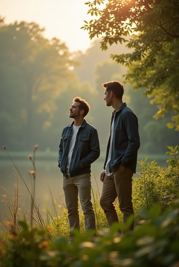 Aesthetic photography and display men in it enjoying natur in the morning