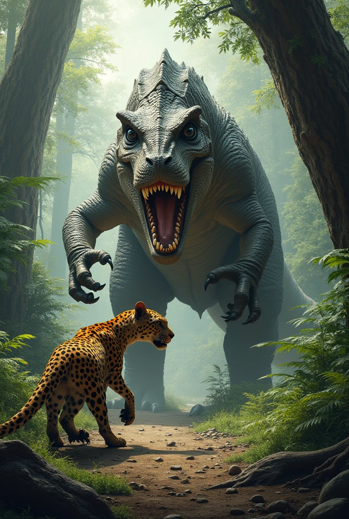 An alakran picking on a leopard