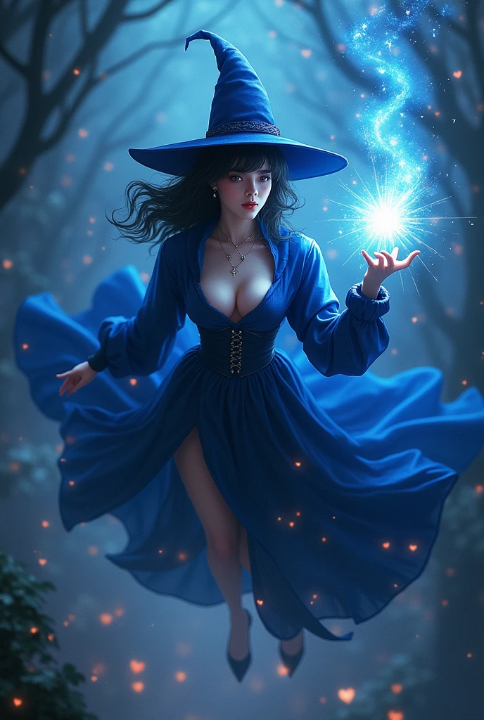 (showing:1.1) (vagina:1.2) ( seductive :1.1) (22. (sensual:1.4) and (glistening:1.2)
(masterpiece:1.2), (The best quality:1.2), perfect lighting, Dark Magician Girl casting a spell, in battle. floating in the air, visible medium tits, transparent neckline, blue robe, big hat, from above, Sparkles, Yugioh game, The magic of the heart. LIGHTS OF THE HEART, Romantic heart. She wears heels. has heels. Wear heels. (nude:1.4)