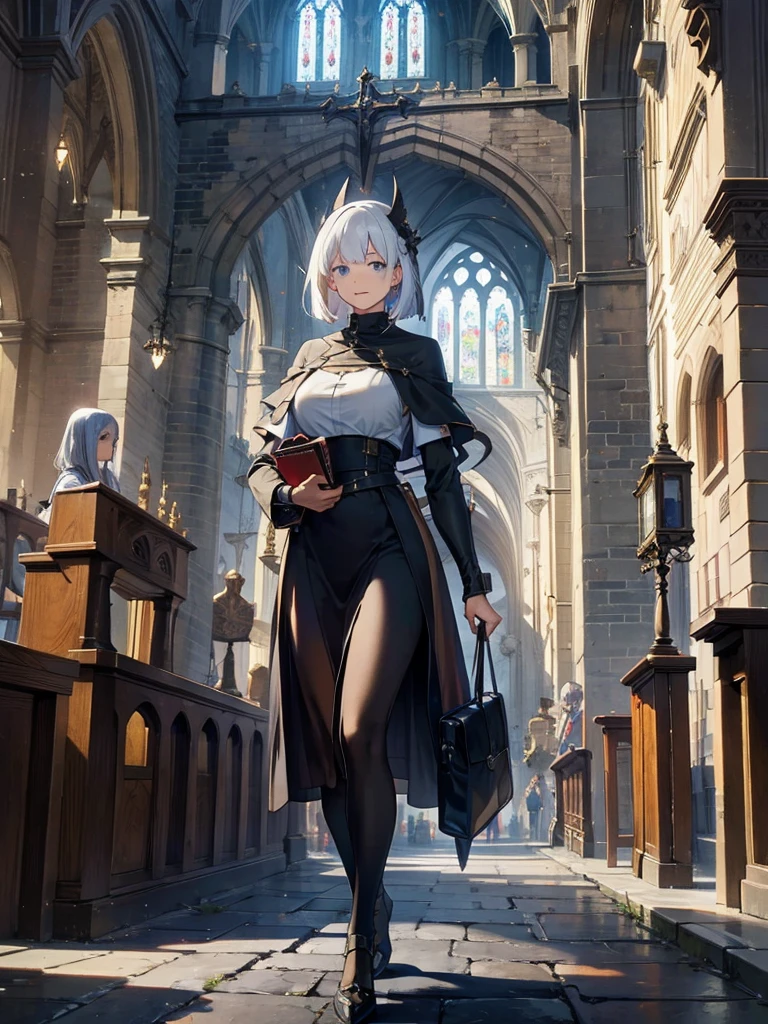 huge cathedral、Medieval streetscape,Wide Road、The sound of the bell rings out