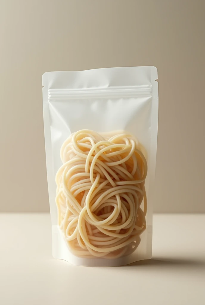 DAIZU's soy noodle product will be presented in environmentally friendly packaging, with a minimalist design that reflects the authenticity and homemade quality of the product. The package will have the following characteristics:
Material and Size:
The packaging will be a biodegradable bag, environmentally friendly, made from compostable materials. This eco-friendly approach underlines DAIZU's commitment to sustainability..
The bag will have a maximum size of 400 grams, which facilitates the handling and storage of the product.
Transparent Design:
The bag will be mostly transparent, allowing consumers to see the noodles inside.