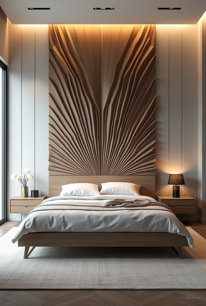 Modern bedroom design
Backboard should have a design
More complex