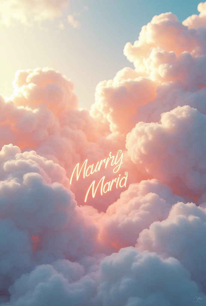 name in the shape of clouds Murilo Yan and Maria