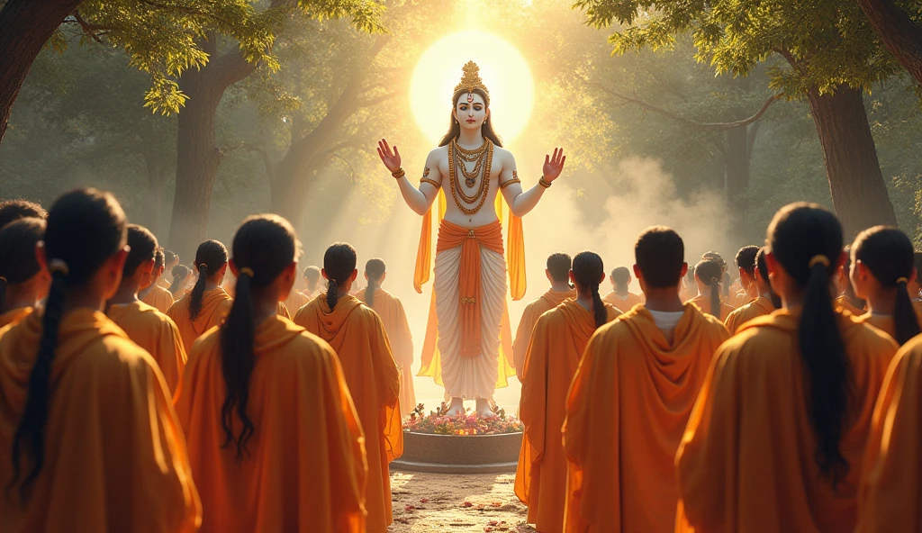 Varakari worshiping to God Vishnu in the group.
