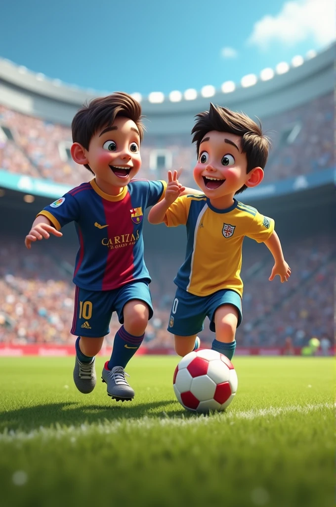 A playing with messi