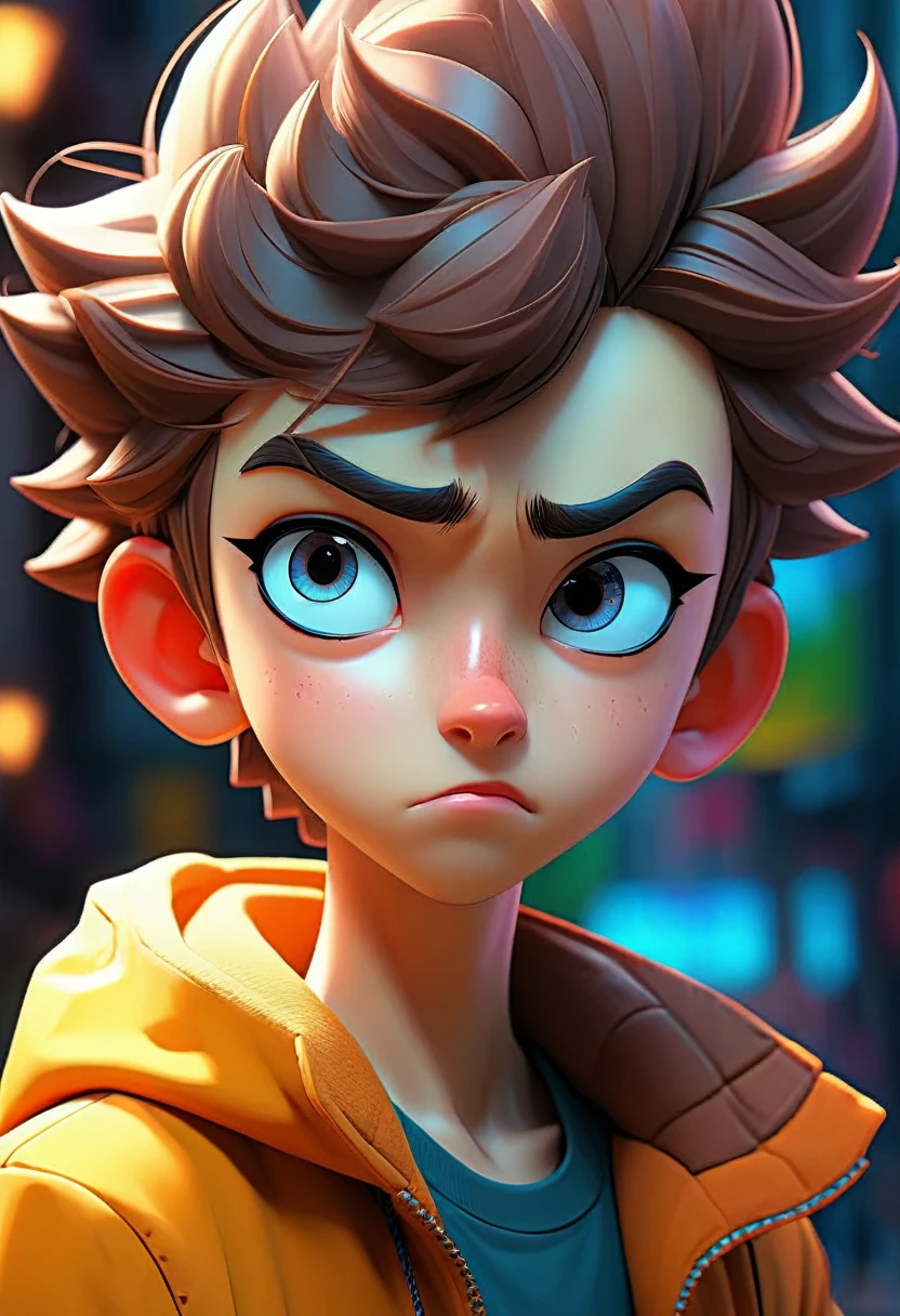 intricate detailed anime style cartoon portrait, 1boy, beautiful detailed eyes, beautiful detailed lips, extremely detailed face, long eyelashes, stylized character design, dynamic pose, vibrant colors, vivid lighting, high quality, masterpiece, 8k, photorealistic