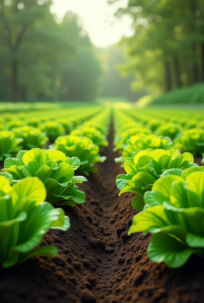 Lettuces in the ground
