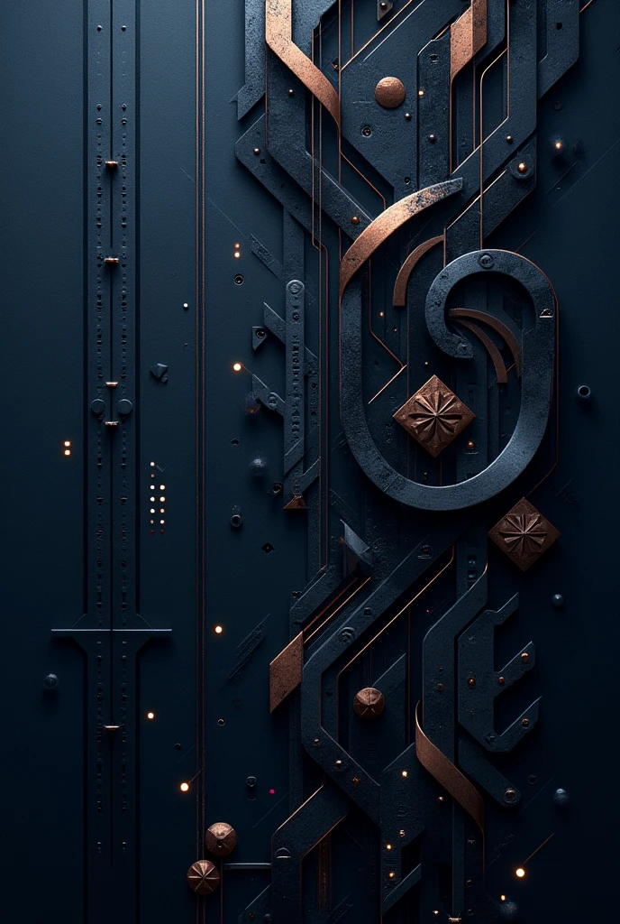 Create a mobile wallpaper, about something sophisticated, unique and complex and also dark colors, and that has unique designs