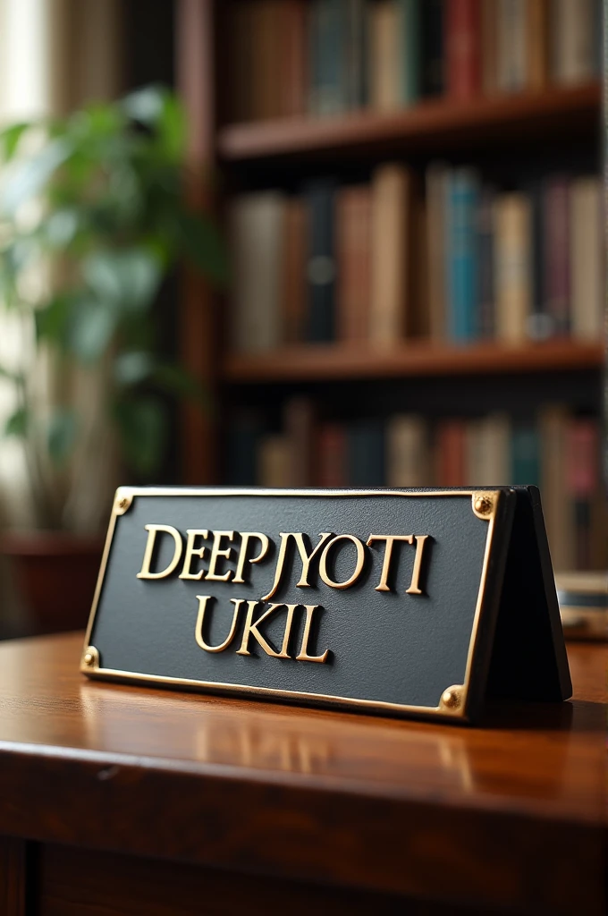 Nameplate with Deepjyoti Ukil written in English