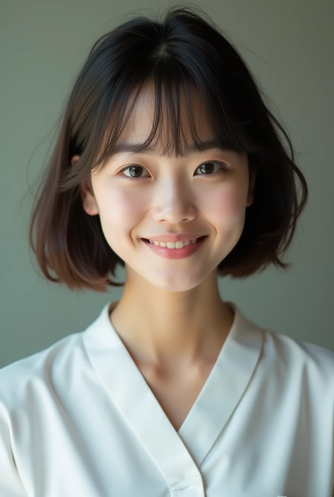 Nurse's hairstyle is bob Japanese 2 real selfie