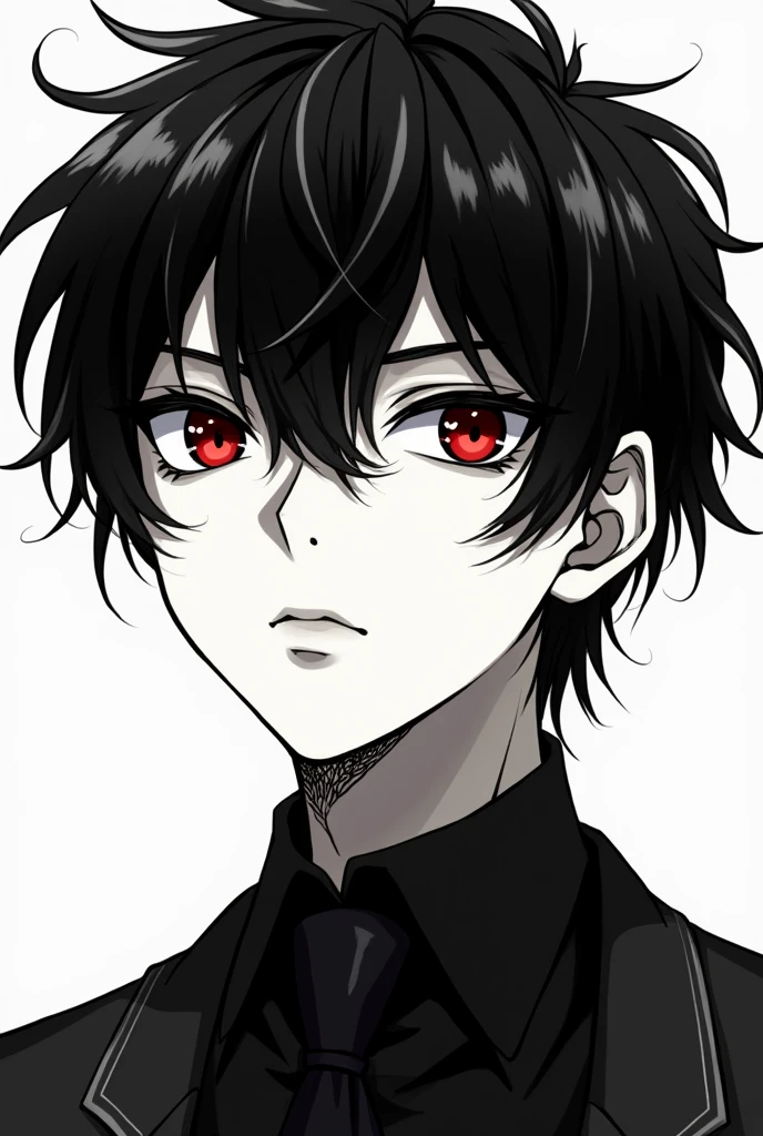 show me handsome manhwa boy.black hair with red eyes