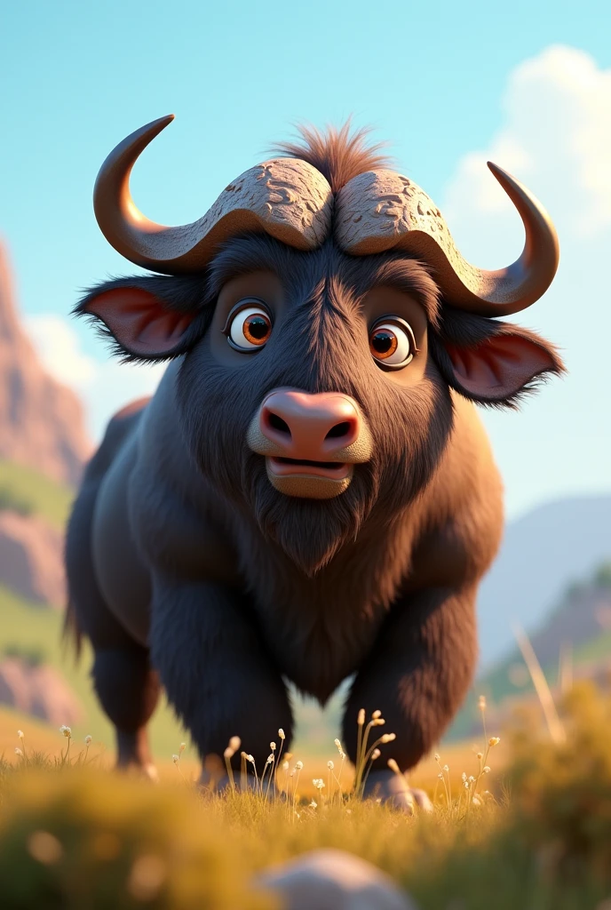 Buffalo ai 3d image cartoon type realistic