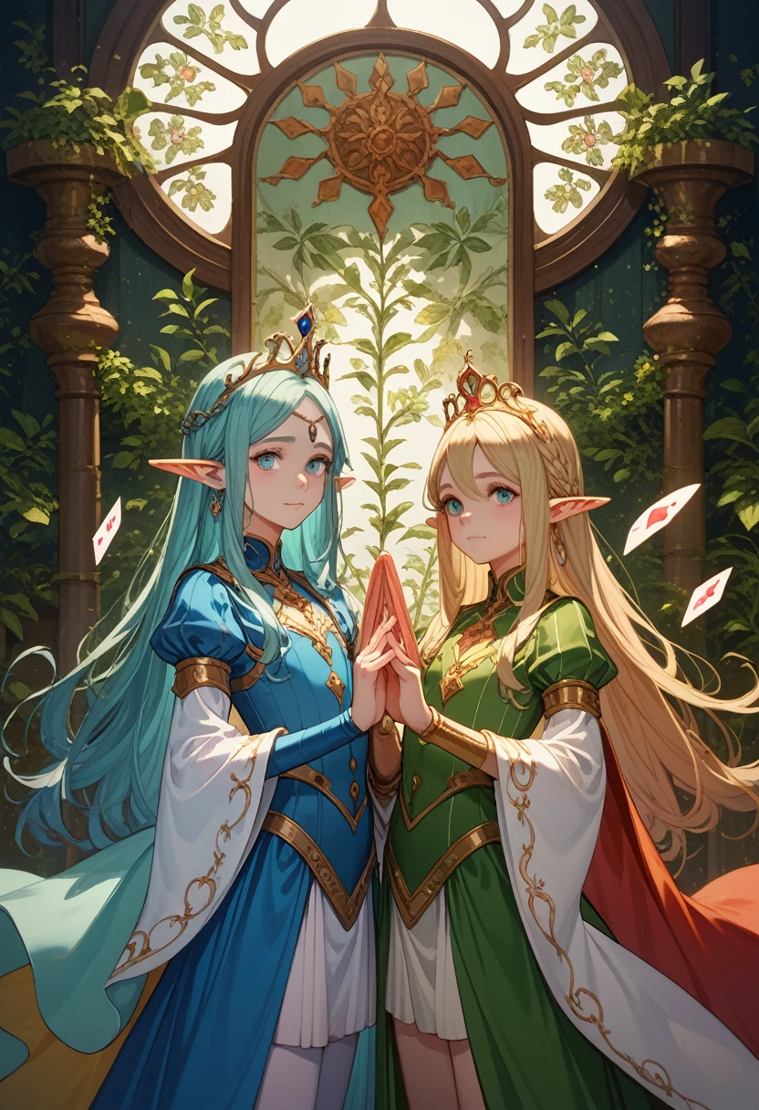 Symmetrical concept art of the Danahamma Tarot card in (very provocative)+ Elf Queen Outfit, Theme «Madness Lovecraft», Lee Bersten, Tarot512, 8 K, high detail, difficult