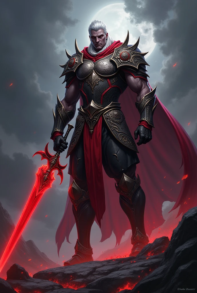 Blood Legends game,Warrior class,Holding the Dragon Slayer Sword