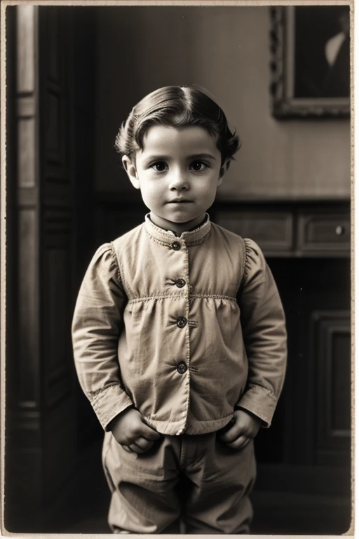 France、1900s、、More than one person、looking at the camera、cute、Sepia、whole body、male、2 people、