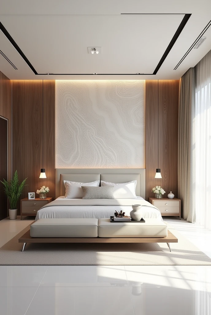 Modern bedroom design with white floor and broad complex backborad
More complex
Complexity at level of gods
A little less complex
Less complex
A little more complex
More complex
Make it asthetic