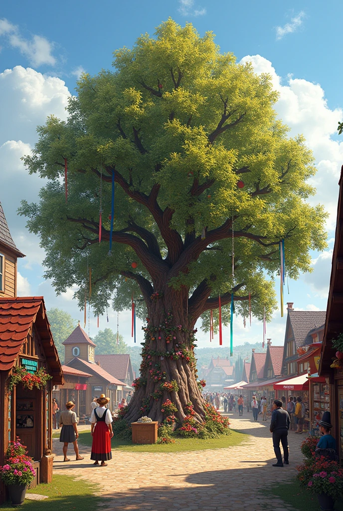 Create a graphic of a traditional Franconian church fair tree