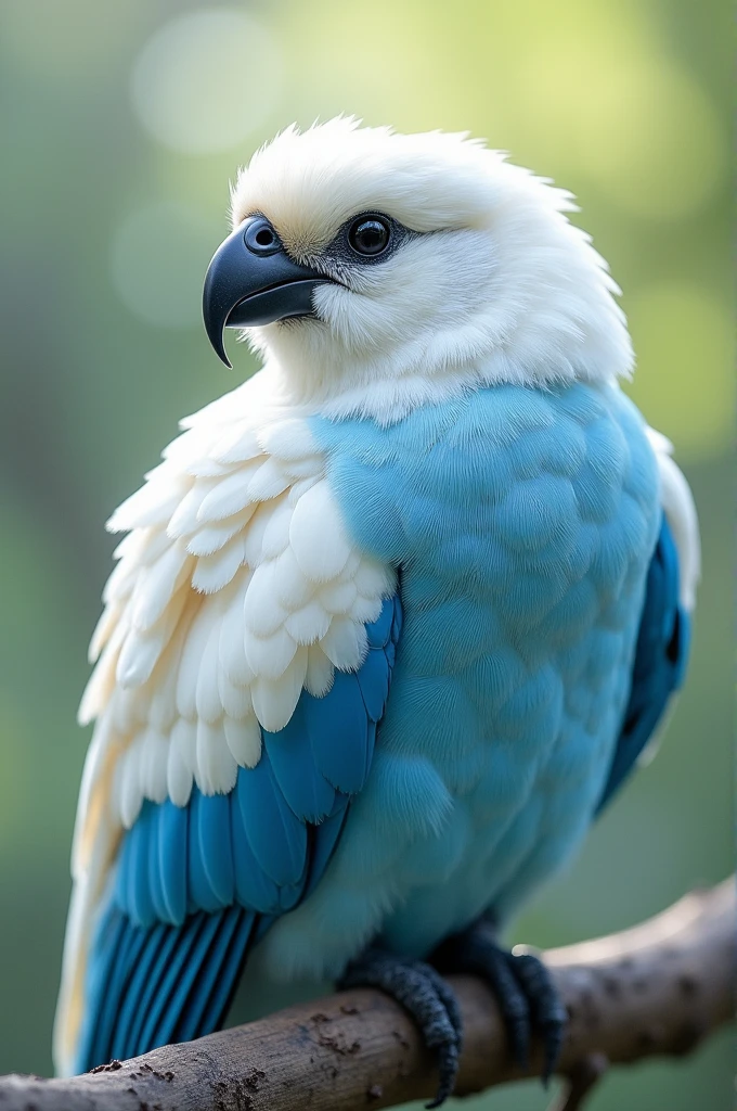 White & Blue colored bird with black beak