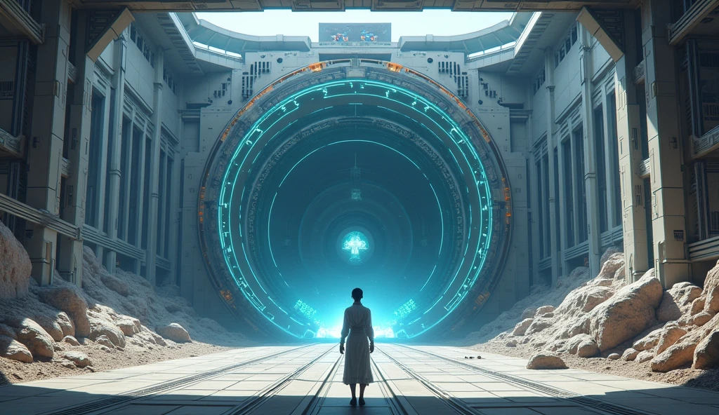 anime, Future, A huge secret base with a barrier, Simple Background,