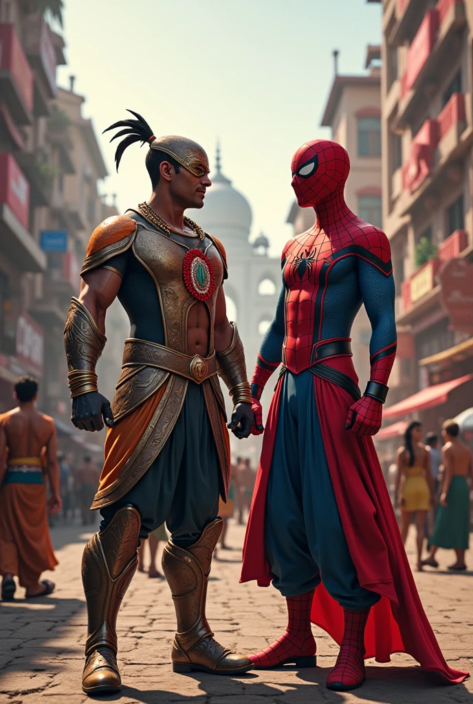 Spider man in india with indian super hero