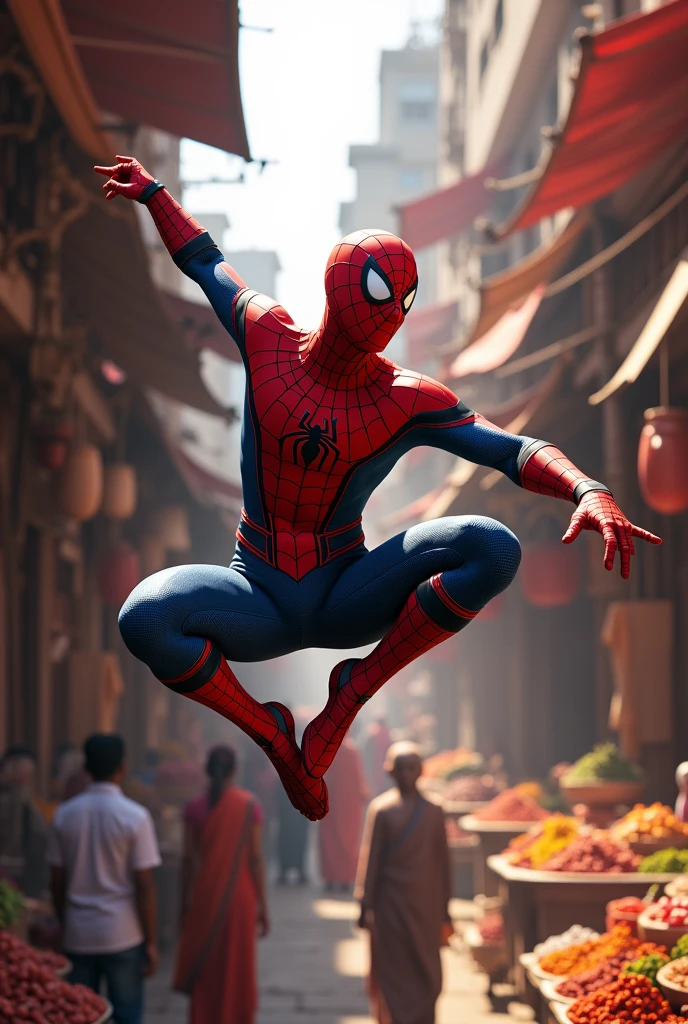Spider man in india with indian market
