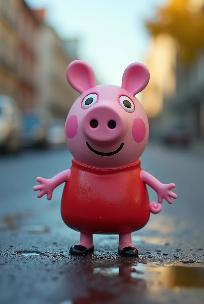 peppa pig shit on the road