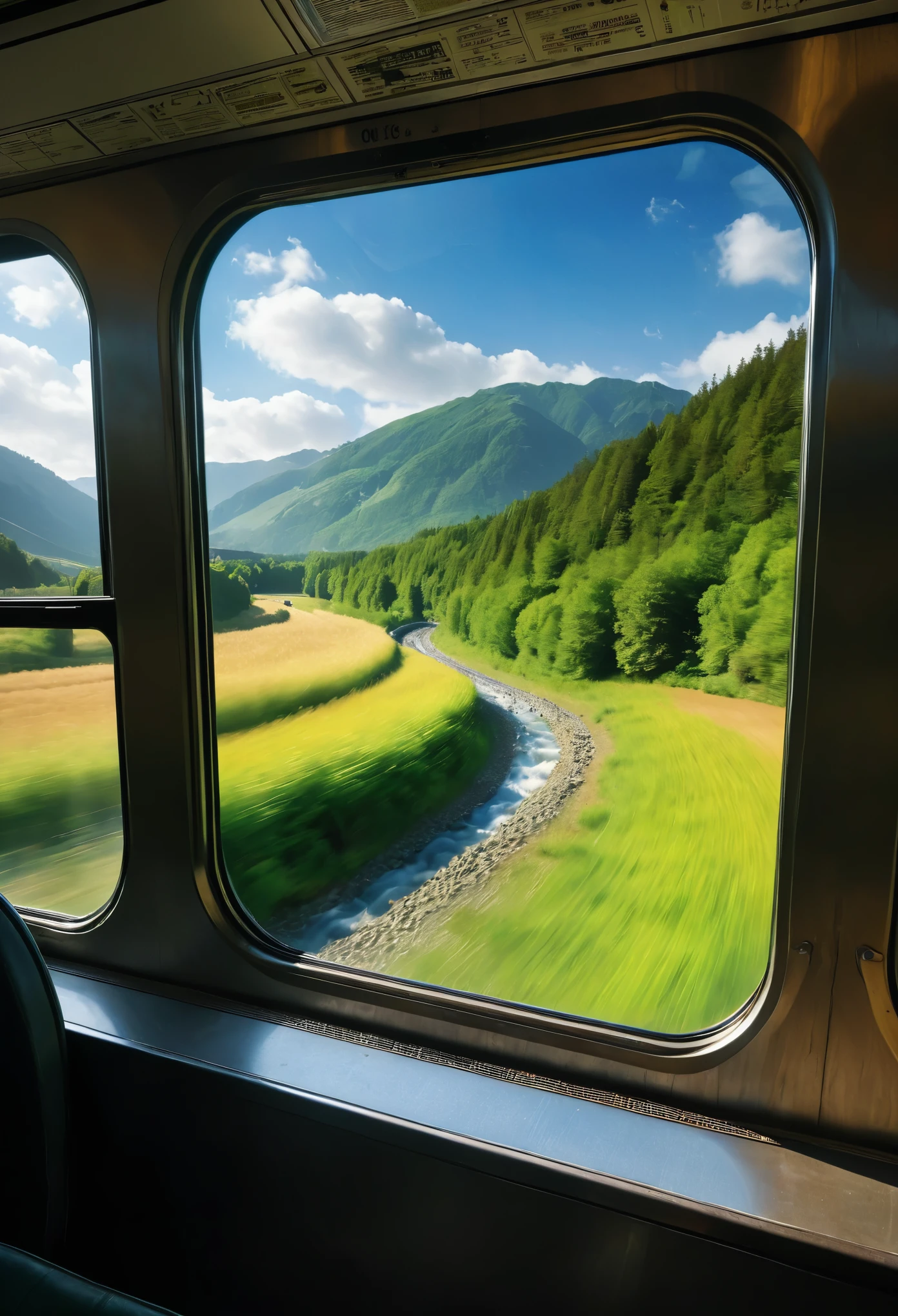 /I The scenery outside the train window , Landscape photos ,Truly rendered, with a sense of realism --ar 9:16 --style raw --stylize 750 --v 6.1