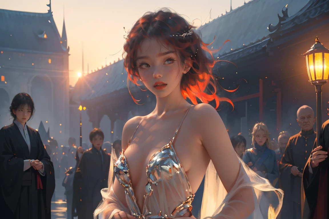 (practical, Photorealistic:1.37), (masterpiece, Highest quality:1.2), (Ultra-high resolution:1.2), (Original photo:1.2), (Clear focus:1.3), (Face Focus:1.2), (Highly detailed CG Unity 8k wallpaper:1.2), (Beautiful Skin: 1.2), (Pale skin:1.3), (Super sharp focus: 1.5), (Super sharp focus:1.5), (Beautiful and clean face:1.3), (非常にDetailed Background, Detailed Background:1.3), Bokeh, Depth of written boundary, rest, Image of a Very Cute and Beautiful Japanese Woman, , business suit, (2:1.1), smileの少女の肖像画, Full body image, from the front, Symmetrical Configuration, (Studio Lighting:1.3), (Cinema Lighting:1.3), (Rear window lighting is backlit:1.3), (surface light:1.3), Light Enveloping Her Entire Body, Looking straight at you, Persistence, Sexy model posing, rest, (Chestnut Half-Hair:1.2), Light green eyes, Beautiful Eyes, Princess Eyes, Mahogany Hair, A single hair, bangs, slim, Abdominal muscles, (Huge breasts;1.35), (Willow West:1.15), (Details of a beautiful girl:1.4), (Elegant and gorgeous deep red lace silk red wedding dress:1.3), (BaliOcean view背景:1.2), (smile, happiness:1.3), ((Perfect female body)), (Upper body image:1.3), Encircling the head, Perfect Dramatic, Volumetric lighting, Professional majestic oil painting, Glowing Skin, CT Anatomy, Perfect Proportions, 8.Five Really Small, Face Focus, Ultra practical Photo, Extremely clear images, Ultra-high definition images, Bali, Ocean view, nature, External, ((walking beach:1.2,evening,Sunset,夜空にたくさんのstarが美しく輝いている, 長時間露光されたstar空に、Many circular orbits are visible in the image.,無数のstarが輝き、Shining with a fantastic light. star々is bright and vivid)),